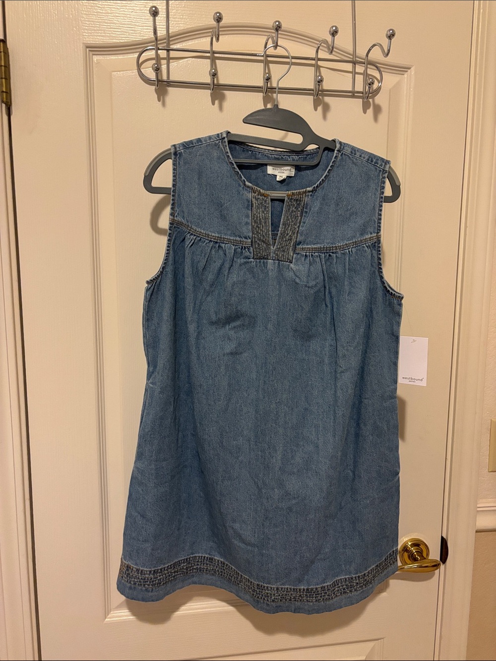 Westbound babydoll sleeveless denim dress
